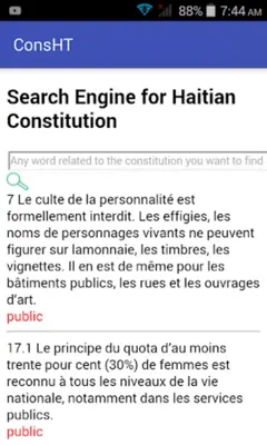 Haitian Amended Constitution android App screenshot 9